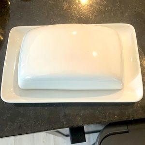 Elegant White Butter Dish